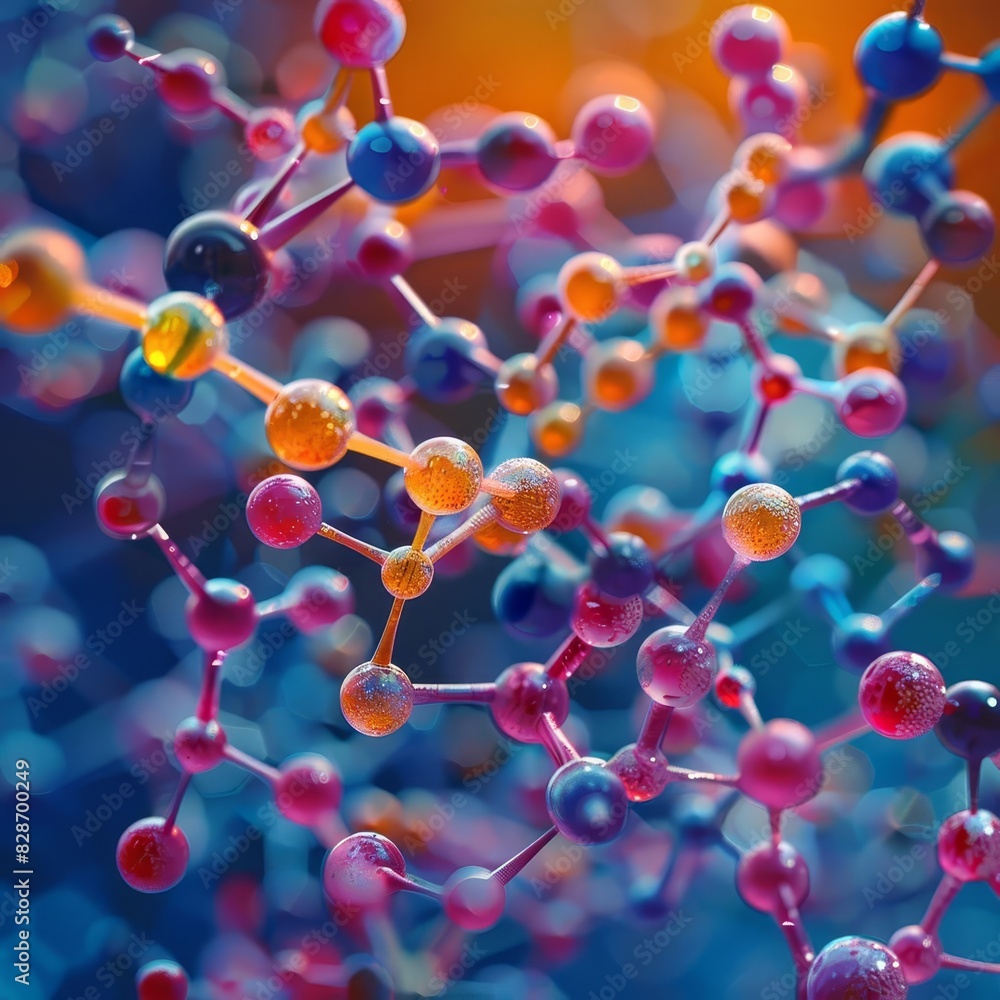 Create an abstract 3D render of colorful atoms and molecules with a glowing effect. The image should be visually appealing and suitable for use as a desktop wallpaper. Create an abstract 3D render of colorful atoms and molecules with a glowing effect. The image should be visually appealing and suitable for use as a desktop wallpaper.