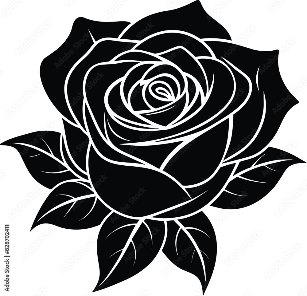 Rose Silhouette Vector illustration design Rose Silhouette Vector illustration design