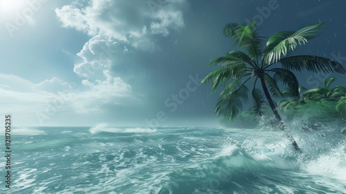 Heavy wind, typhoon in tropics © Kondor83