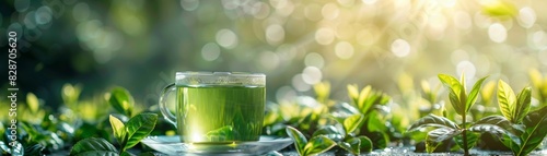 Green tea, with its abundance of antioxidants and polyphenols, is considered a superfood with a forward-thinking appeal. photo