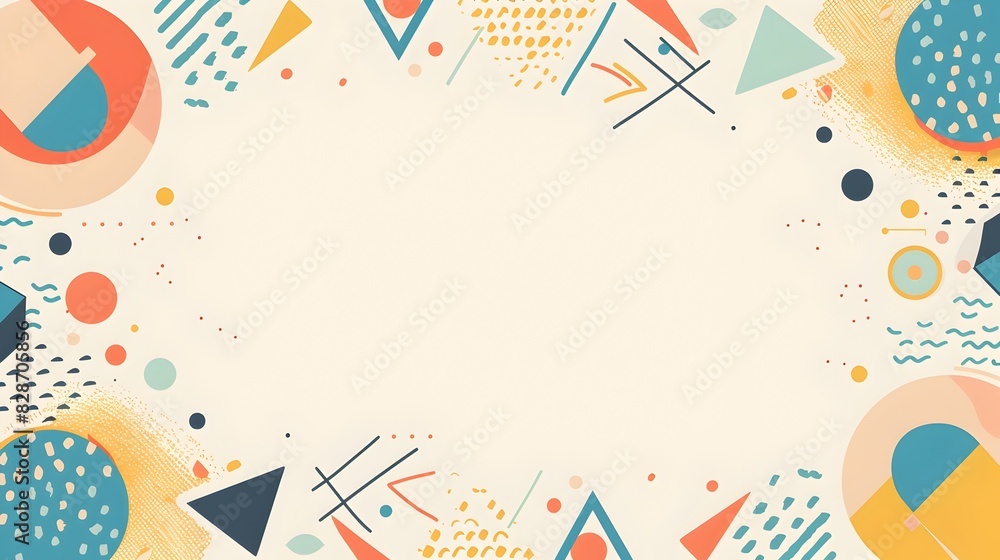 Obraz premium Colorful Geometric Shapes and Patterns Forming a Dynamic Abstract Background for Design