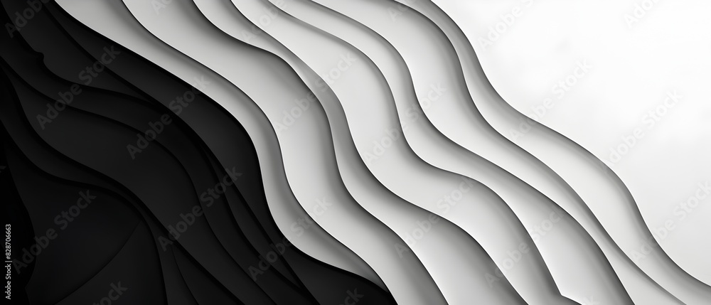 Obraz premium Captivating Monochrome Paper Craft Layers A Minimalist Abstract Wallpaper Design with Gradient Copy Space
