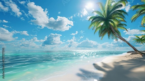 Online contest for summer vacation photos, beach theme, digital rendering, bright, engaging © Samon
