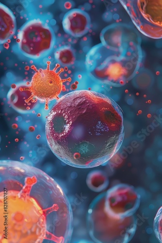 An online advertisement promoting a virtual health expo featuring interactive showcases of cancer cells and lipids in a 3D environment.