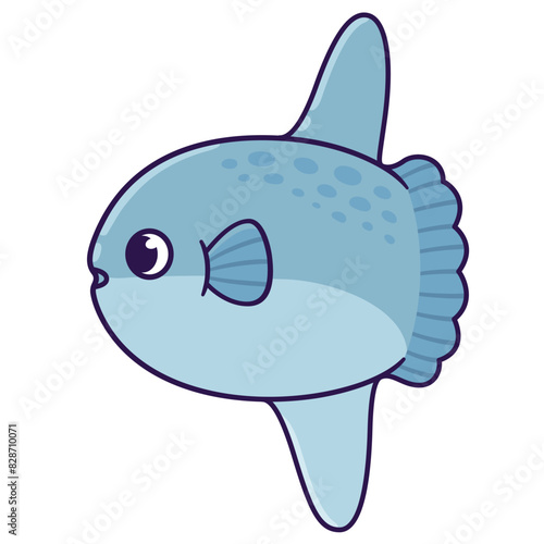 Cute cartoon sunfish drawing