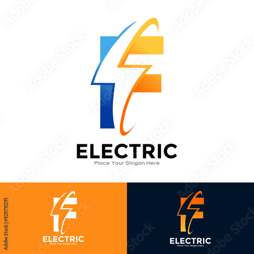 Letter F Electric Logo vector template. Suitable for initial Lightning Bolt, corporate, technology, and poster illustration symbol Free Download Letter F Electric Logo vector template. Suitable for initial Lightning Bolt, corporate, technology, and poster illustration symbol - GFXLoad
