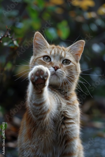 Ginger Cat Reaching Out to Play © Adobe Contributor