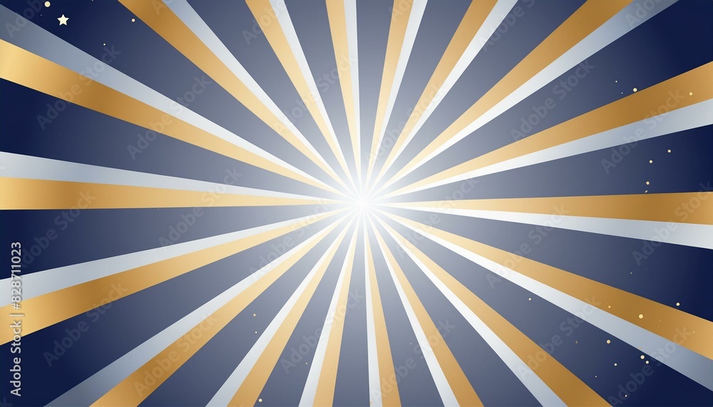 Obraz premium Gold abstract rays background presentation design template with light grey gradient sun burst shape pattern for comic book