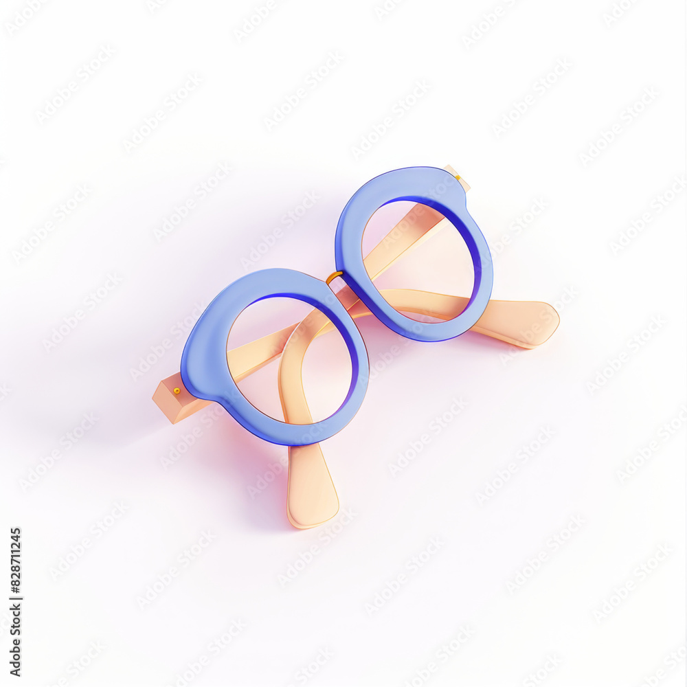 glasses icon in 3D style on a white background glasses icon in 3D style on a white background