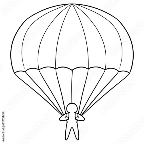 parachute illustration hand drawn outline vector