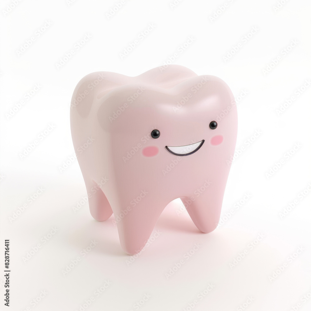 tooth icon in 3D style on a white background tooth icon in 3D style on a white background
