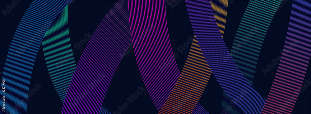custom made wallpaper toronto digitalAbstract colorful curved lines background. Modern geometric shape design vector. Futuristic technology concept