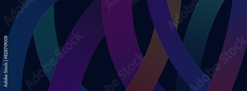 Wallpaper Mural Abstract colorful curved lines background. Modern geometric shape design vector. Futuristic technology concept Torontodigital.ca