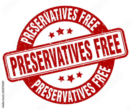 preservatives free stamp. preservatives free label. round grunge sign