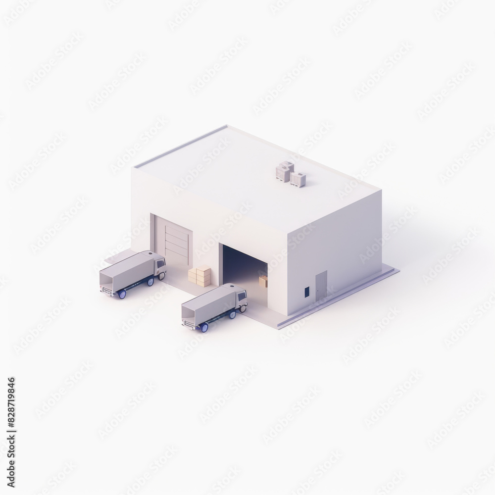 garage icon in 3D style on a white background garage icon in 3D style on a white background