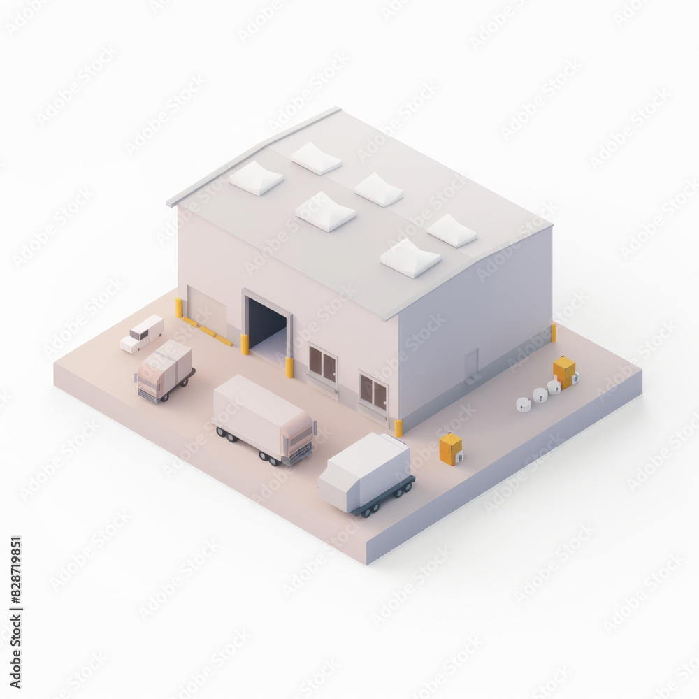 garage icon in 3D style on a white background garage icon in 3D style on a white background