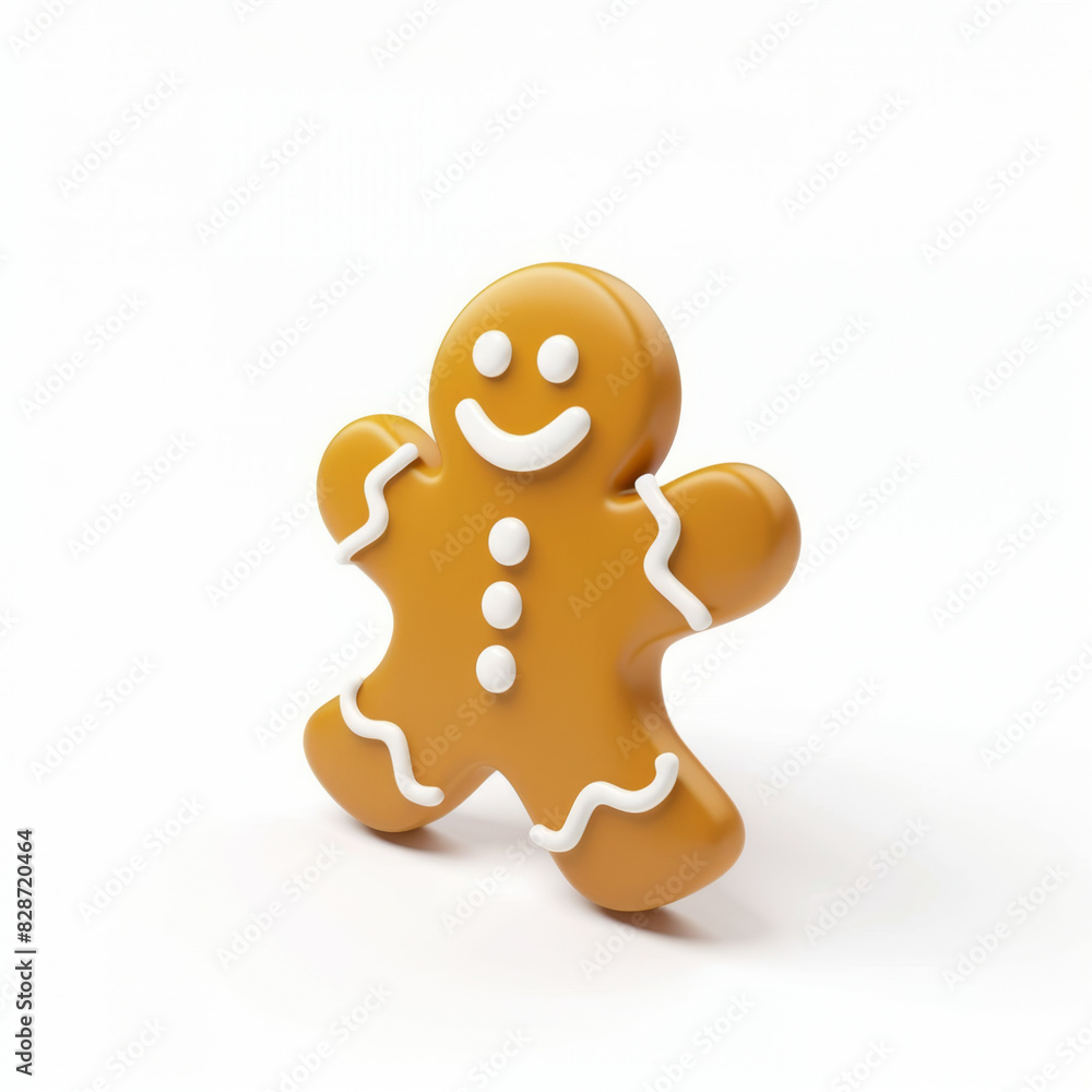 gingerbread Man icon in 3D style on a white background