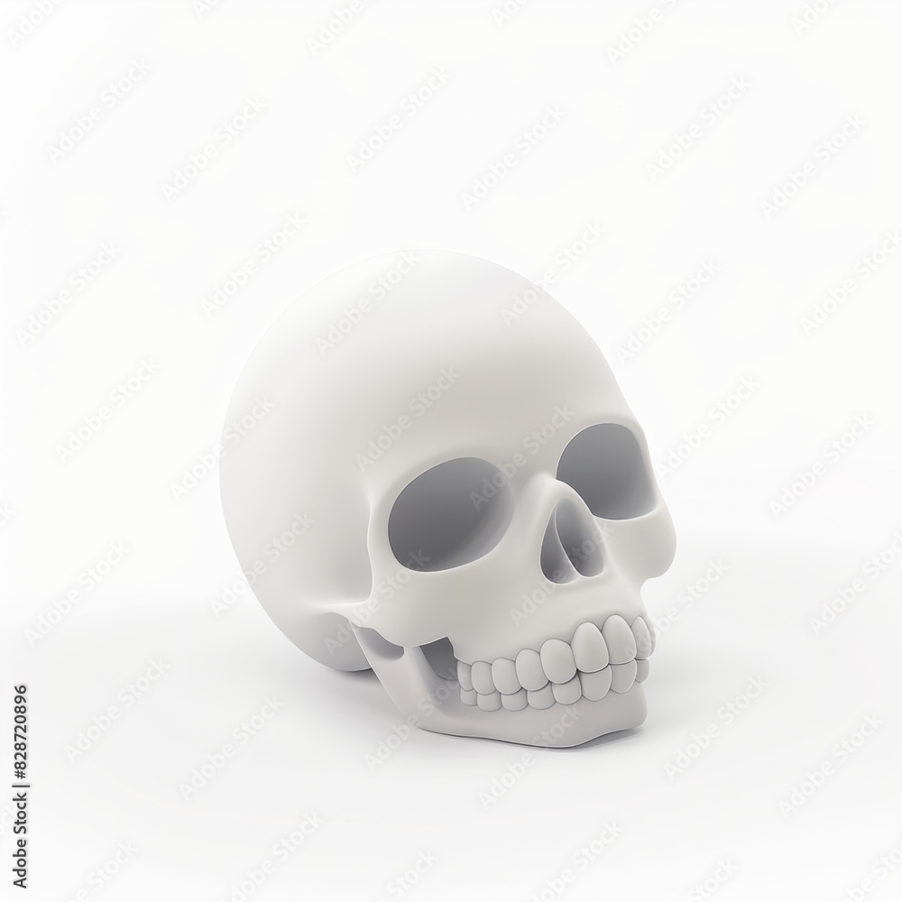 skull icon in 3D style on a white background skull icon in 3D style on a white background