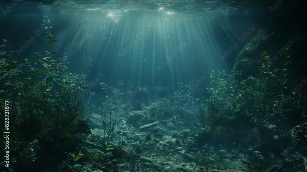 Mysterious Underwater Scene for Fantasy Storytelling Generative AI