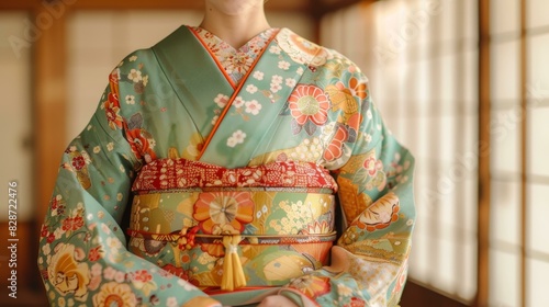 A woman wearing a kimono