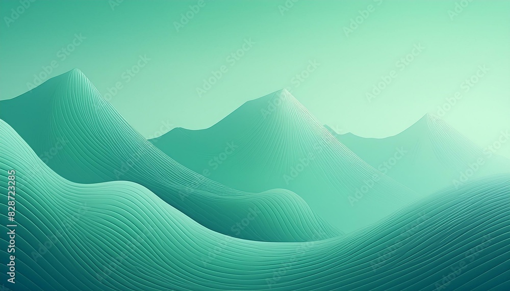 Mint Green gradient background with blur effect, light mint green and dark mint green color, flat design, minimalist style, high resolution
