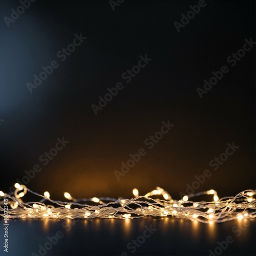 pure black background  minuscule glowing white fairy lights