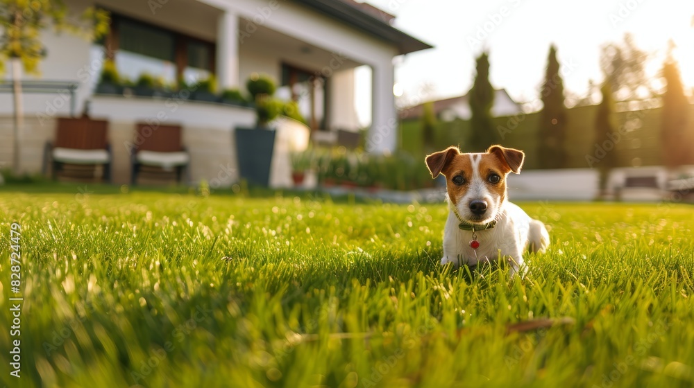 Relaxed Summer Scene with Dog and Tick Generative AI Relaxed Summer Scene with Dog and Tick Generative AI