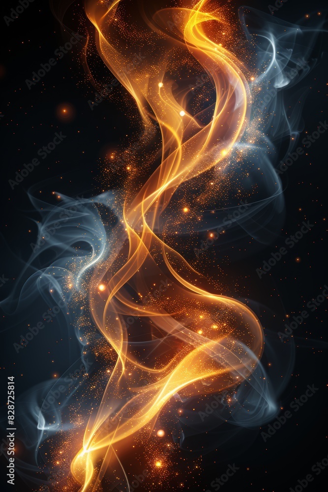 Dark Background With Yellow and Orange Smoke Dark Background With Yellow and Orange Smoke