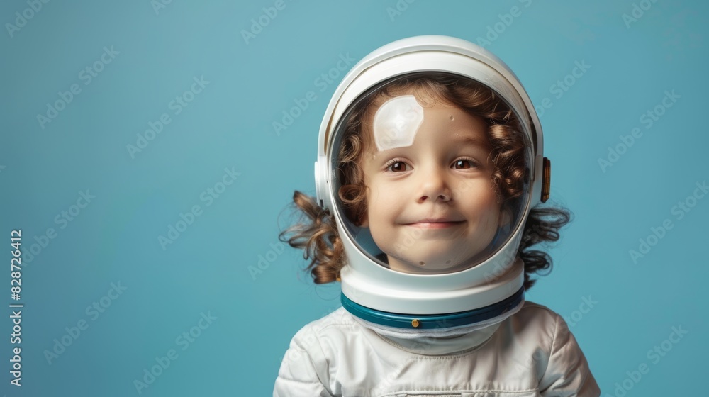 Adventurous Young Astronaut in Space Helmet Generative AI Adventurous Young Astronaut in Space Helmet Generative AI