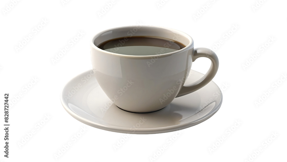Isolated on a white background, a ceramic coffee cup sits ready for a hot, morning beverage Isolated on a white background, a ceramic coffee cup sits ready for a hot, morning beverage