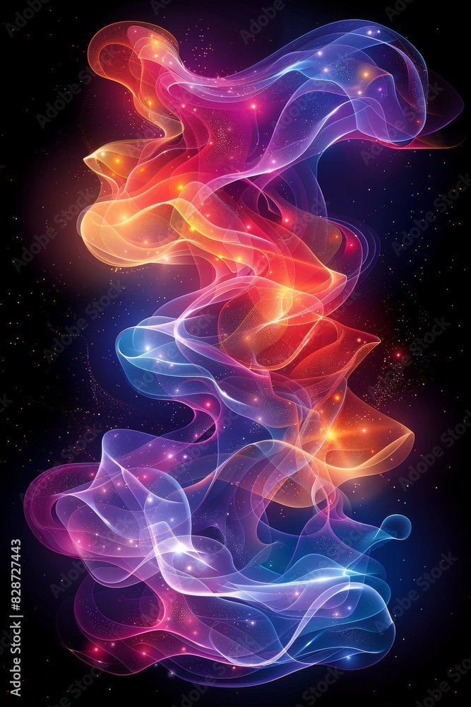 Colorful Abstract Background With Smoke and Stars Colorful Abstract Background With Smoke and Stars