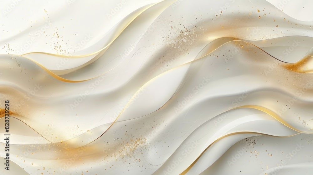 there is a white and gold abstract background with a gold wave there is a white and gold abstract background with a gold wave