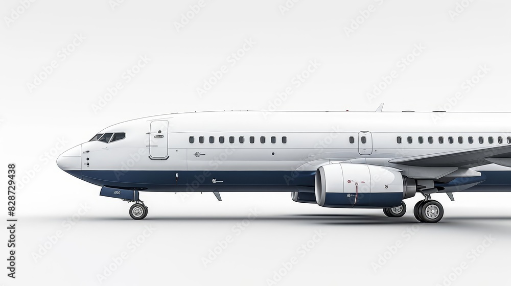 A photorealistic rendering of a Boeing 737-800 passenger jetliner A photorealistic rendering of a Boeing 737-800 passenger jetliner