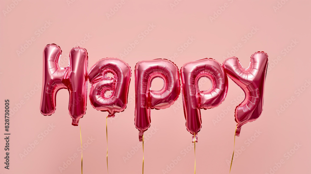 Birthday balloons with the word Happy Birthday balloons with the word Happy