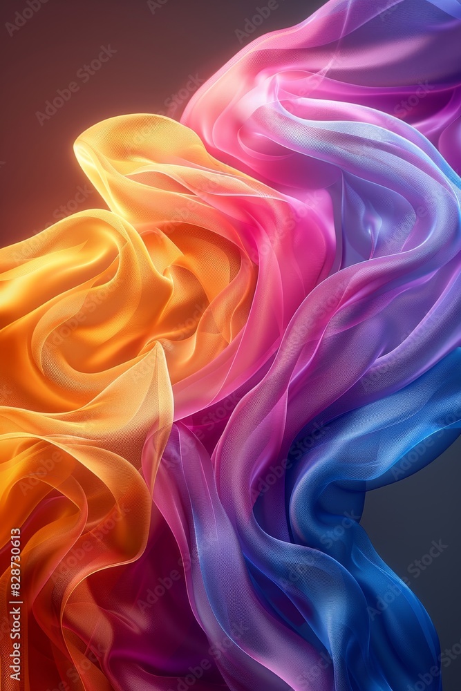 Close Up of Colorful Fabric on Black Background Close Up of Colorful Fabric on Black Background