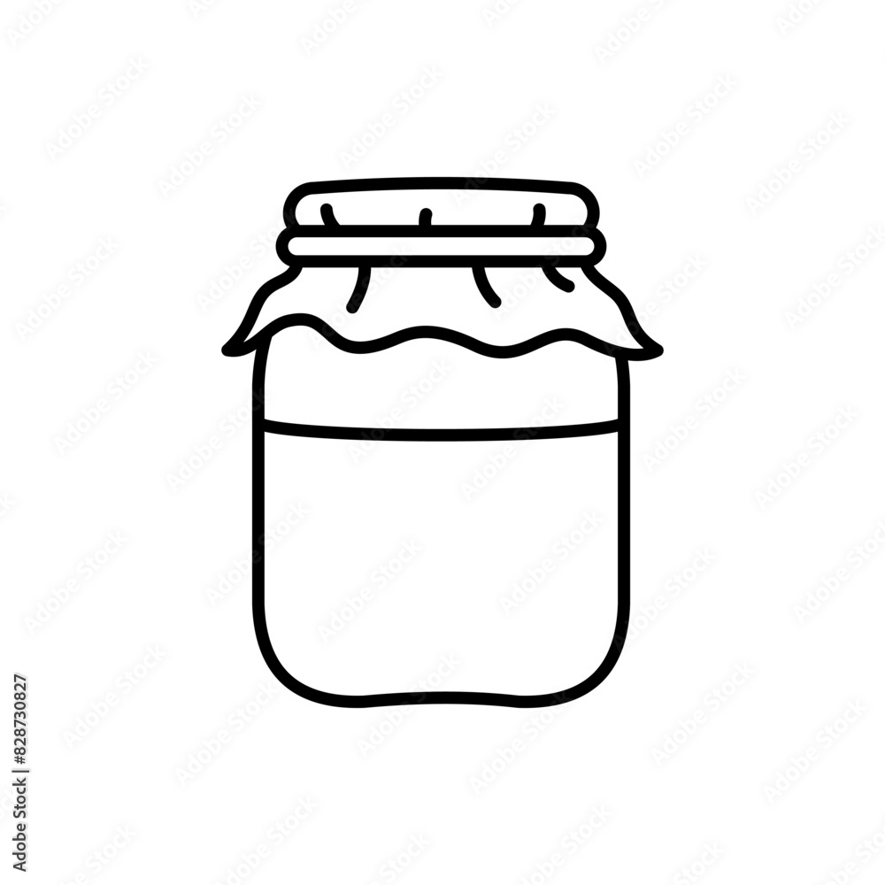 Grocery food packaging icon. Jar with jam on a white background. Vector illustration. Grocery food packaging icon. Jar with jam on a white background. Vector illustration.