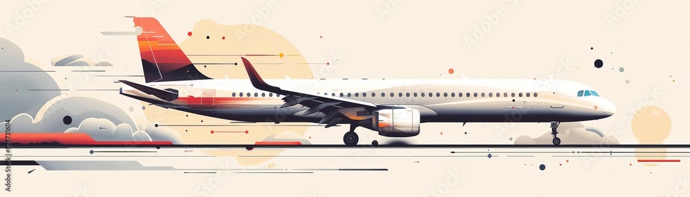 an illustration, white background, minimal, lines, showing a manufacturer of structural aircraft components, an illustration, white background, minimal, lines, showing a manufacturer of structural aircraft components,