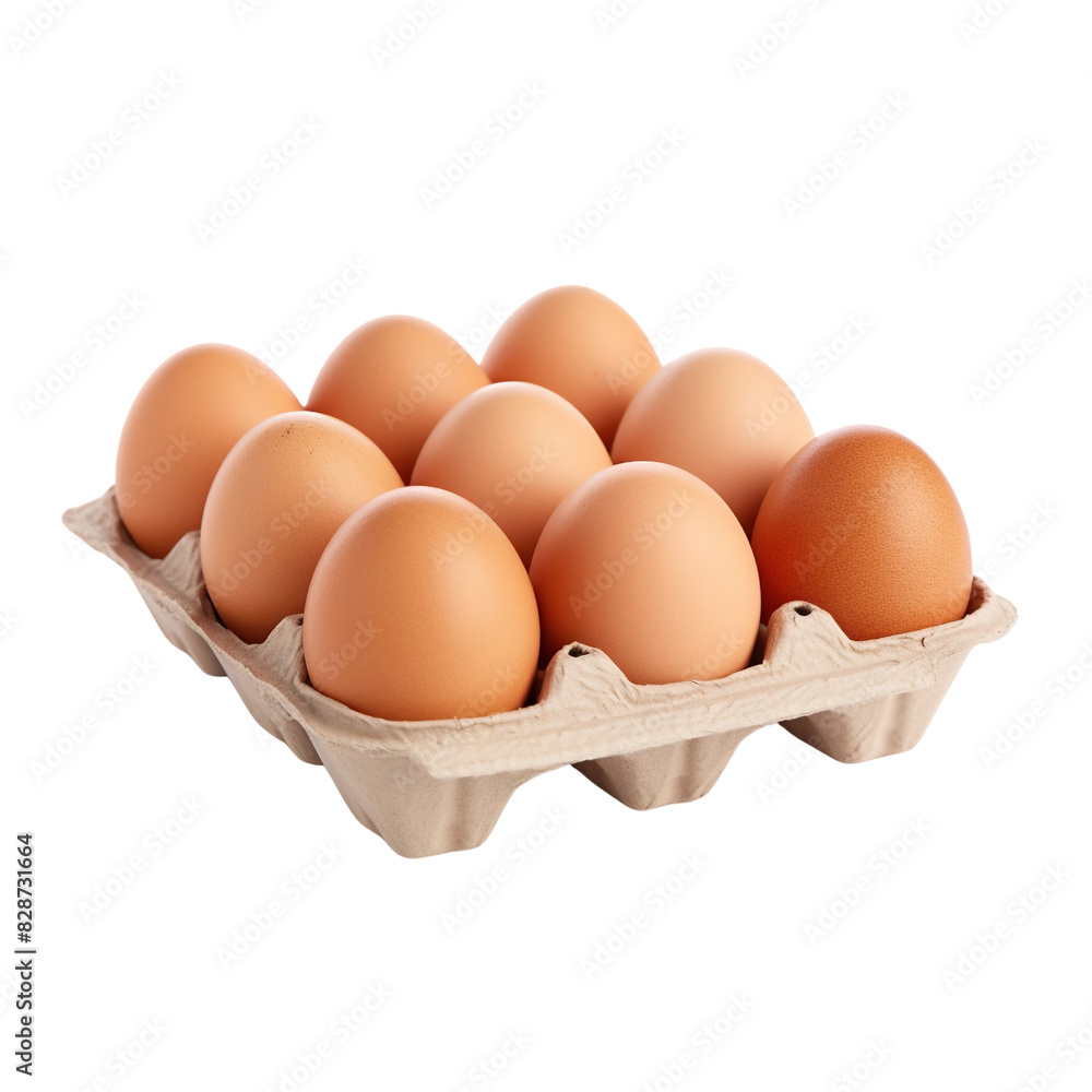 Eggs in carton isolated on white background Eggs in carton isolated on white background