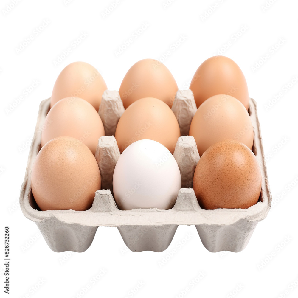 Eggs in carton isolated on white background Eggs in carton isolated on white background