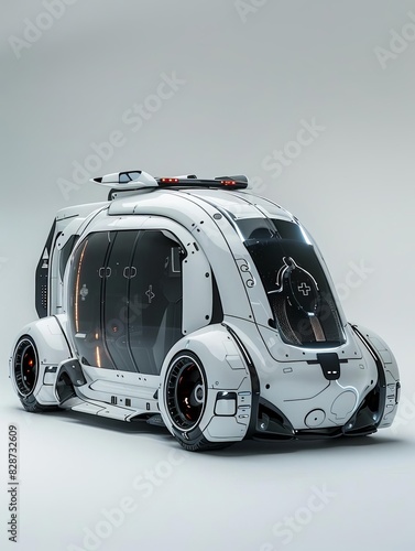 Autonomous ambulance, combined with sports cars photo