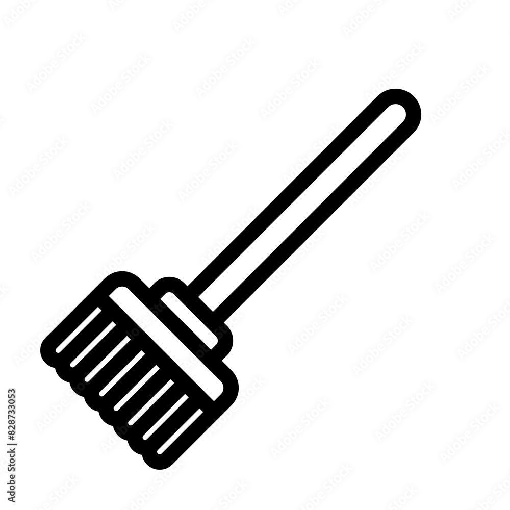 Broom icon in black, outline style and transparent background Broom icon in black, outline style and transparent background