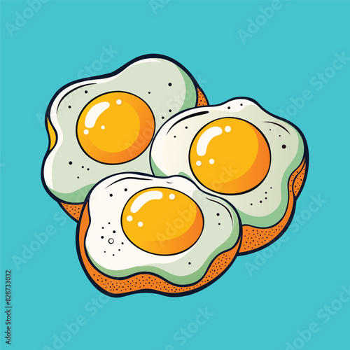Hand drawn fried eggs illustration