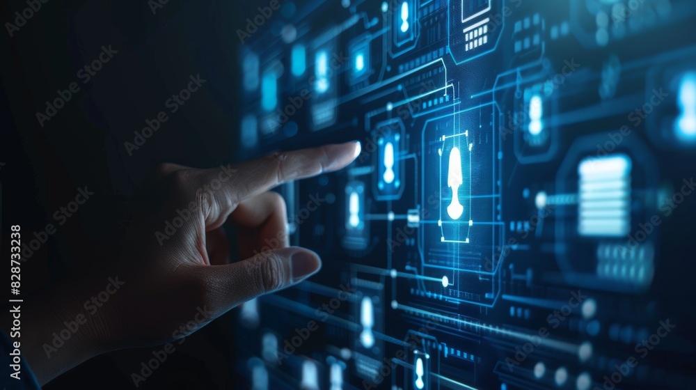 Digital Success Hand Approving User Profile Business Technology Concept Digital Success Hand Approving User Profile Business Technology Concept
