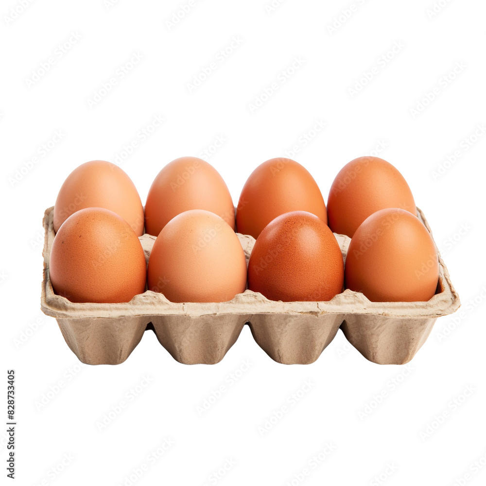 Eggs in carton isolated on white background Eggs in carton isolated on white background
