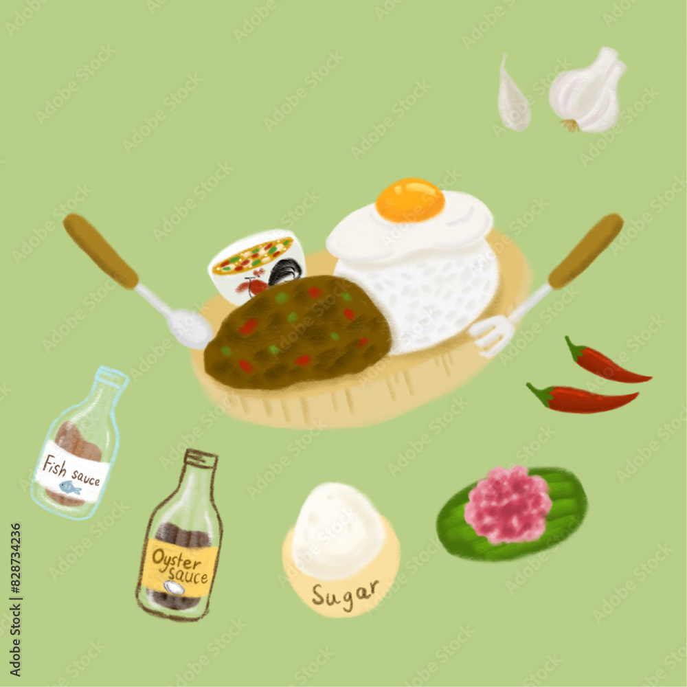 Stir-fried minced pork with basil padkaphrao Stir-fried minced pork with basil padkaphrao