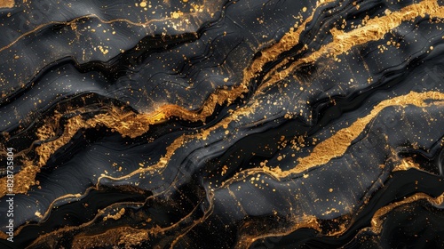 black and gold abstract rock texture shiny metallic surface by vita © Bijac