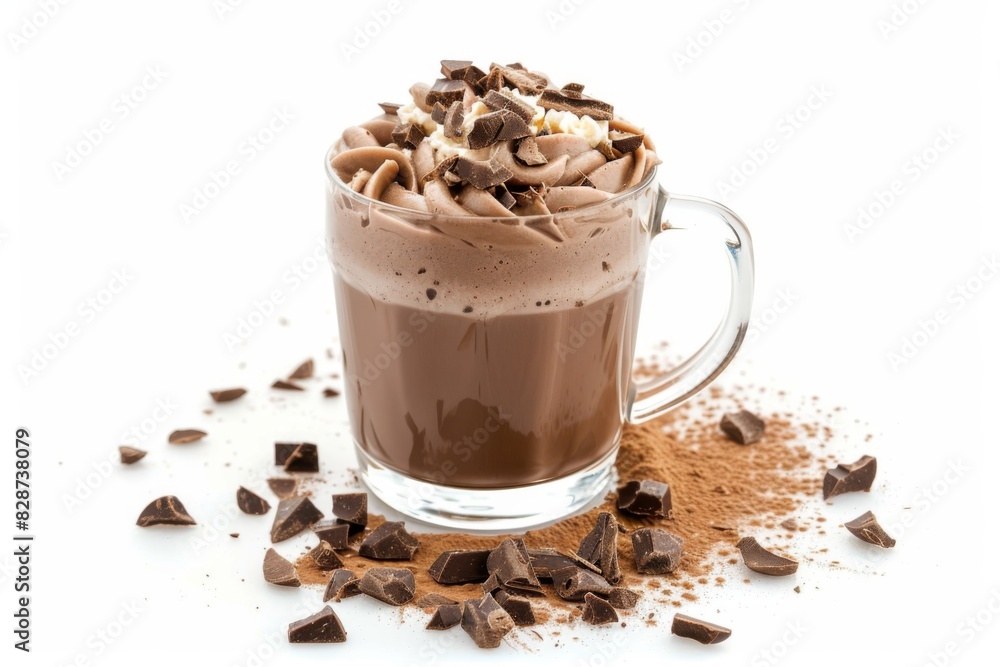 cold chocolate in cup isolated on white background cold chocolate in cup isolated on white background