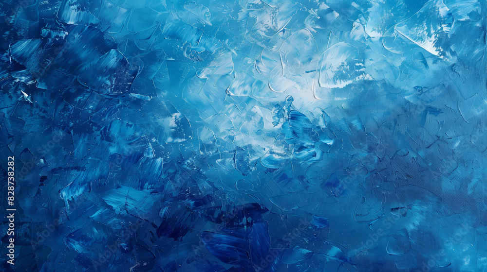 Fototapeta premium 青色のラフな水彩、油彩テクスチャ。抽象絵画