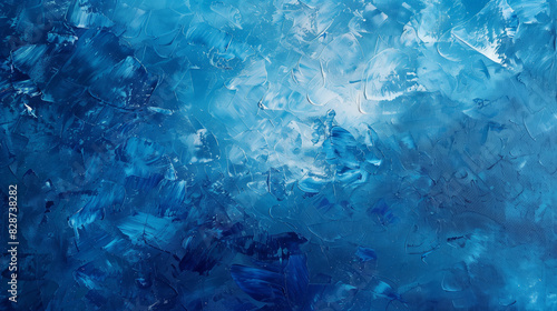 青色のラフな水彩、油彩テクスチャ。抽象絵画 © coma3d