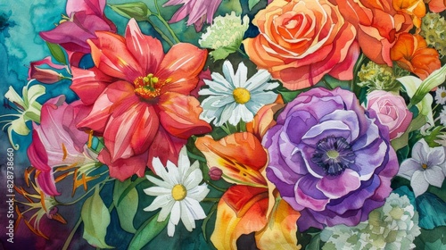 Vibrant Assortment of Colorful Flowers in Bloom During Daytime Garden